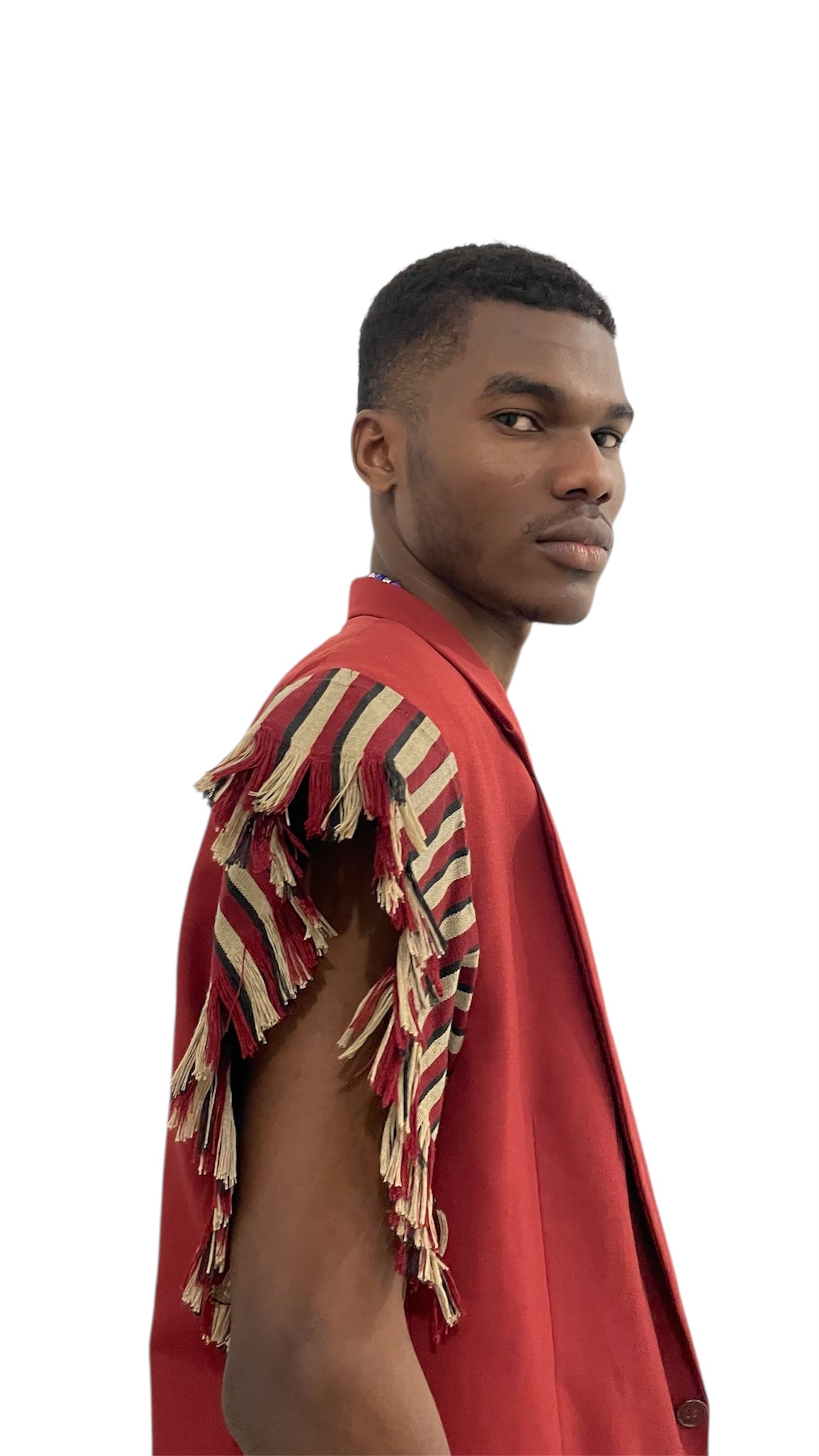 Veste rouge à épaulettes