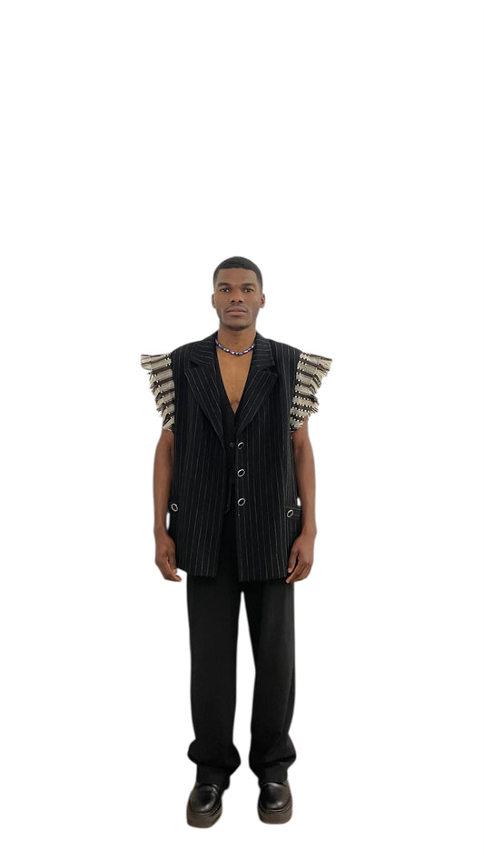 Veste brillante à épaulettes