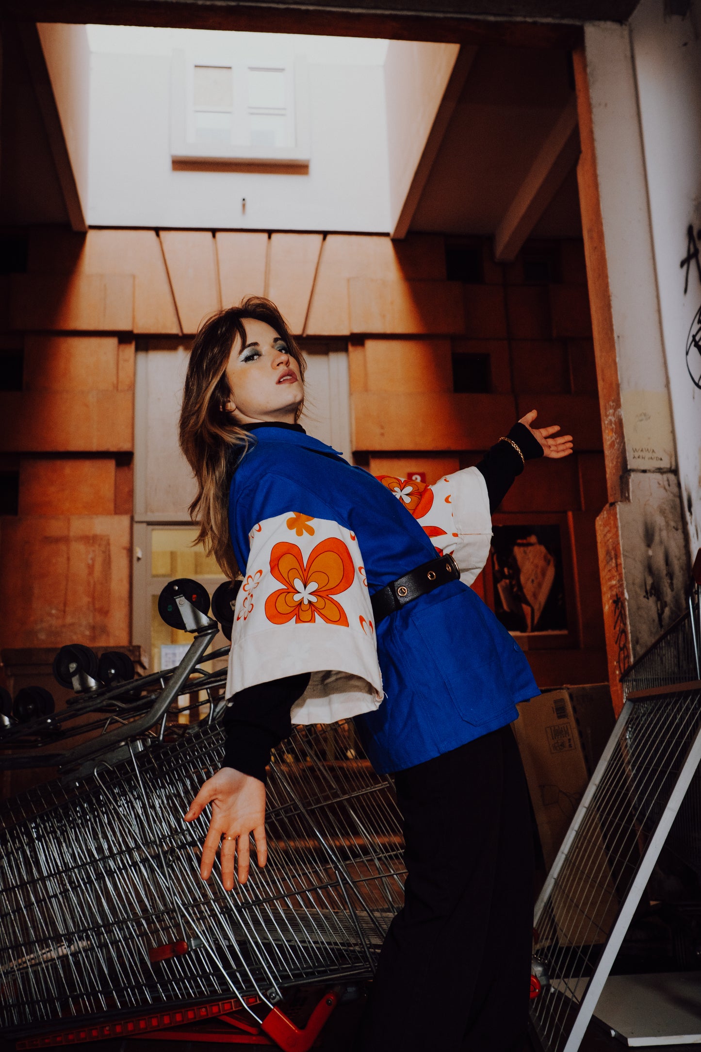 Veste kimono à fleurs